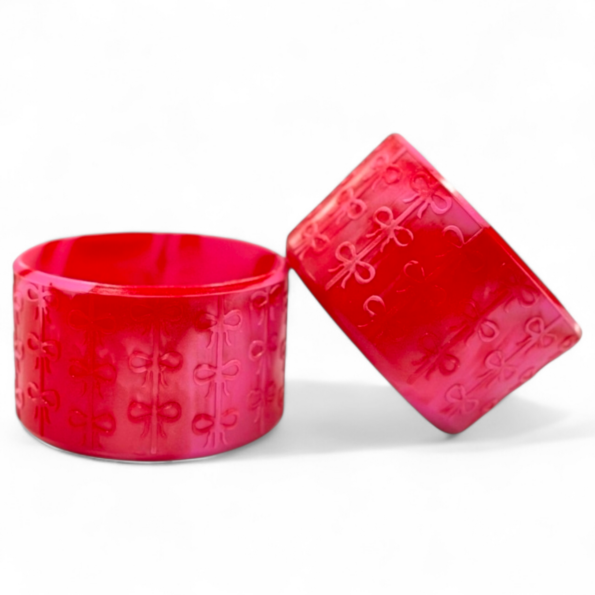 Red & Pink Coquette Bows Silicone Tumbler Boot