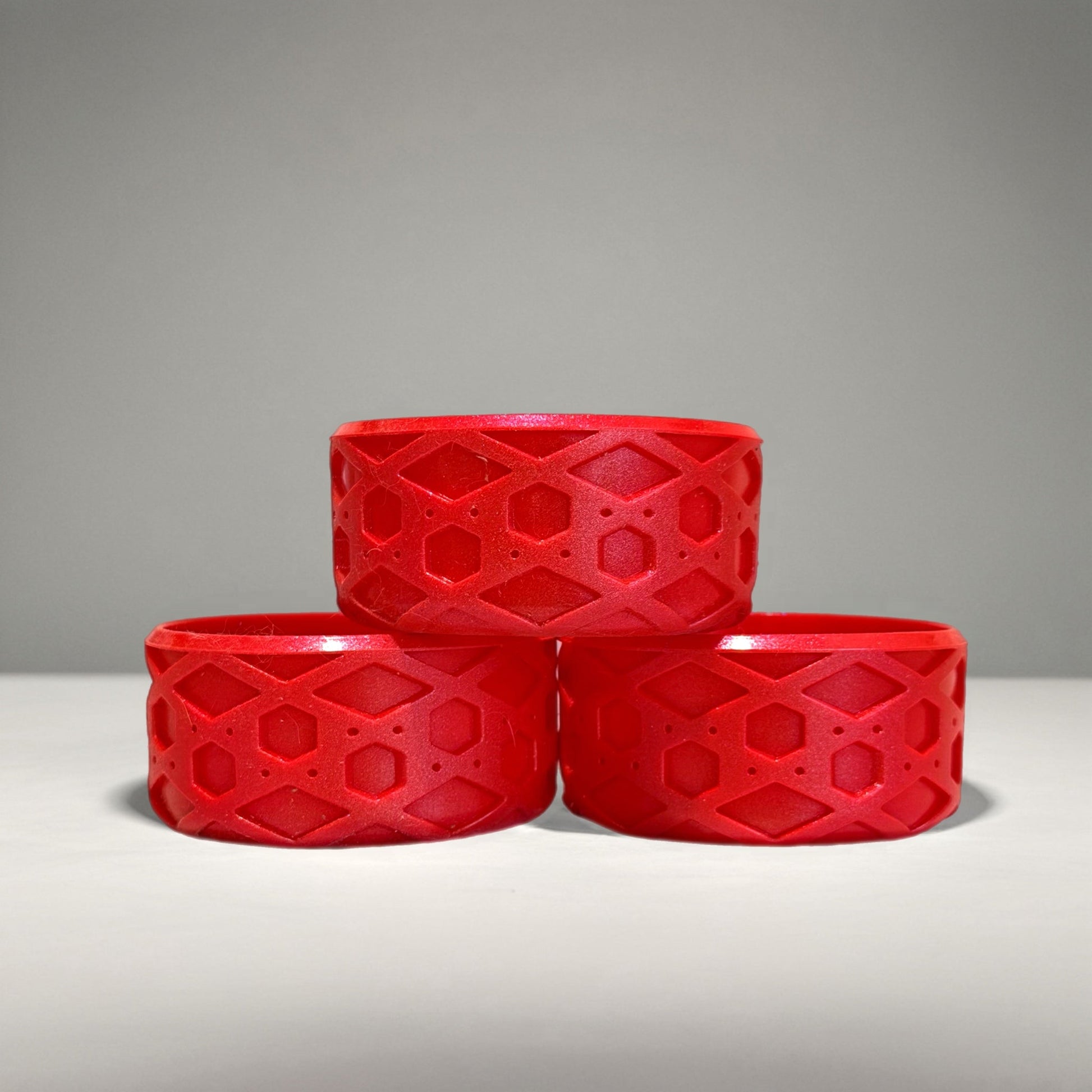 Red Shimmer 2.75" Shorty Waffle Silicone Tumbler Boot | Fits 14oz-40oz Tumblers