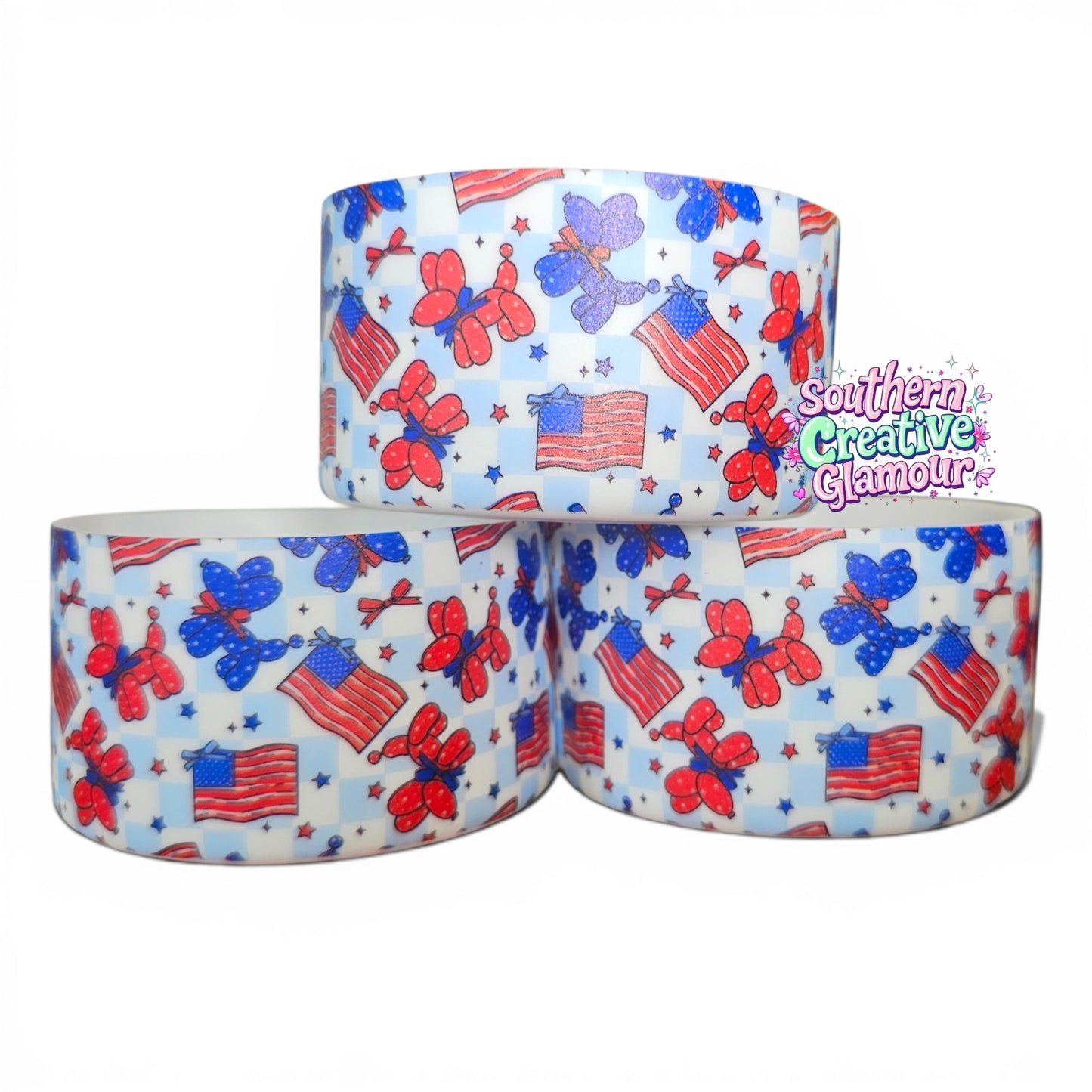 Patriotic Balloon Dog Silicone Tumbler Boot | Fits 20-40oz Tumblers
