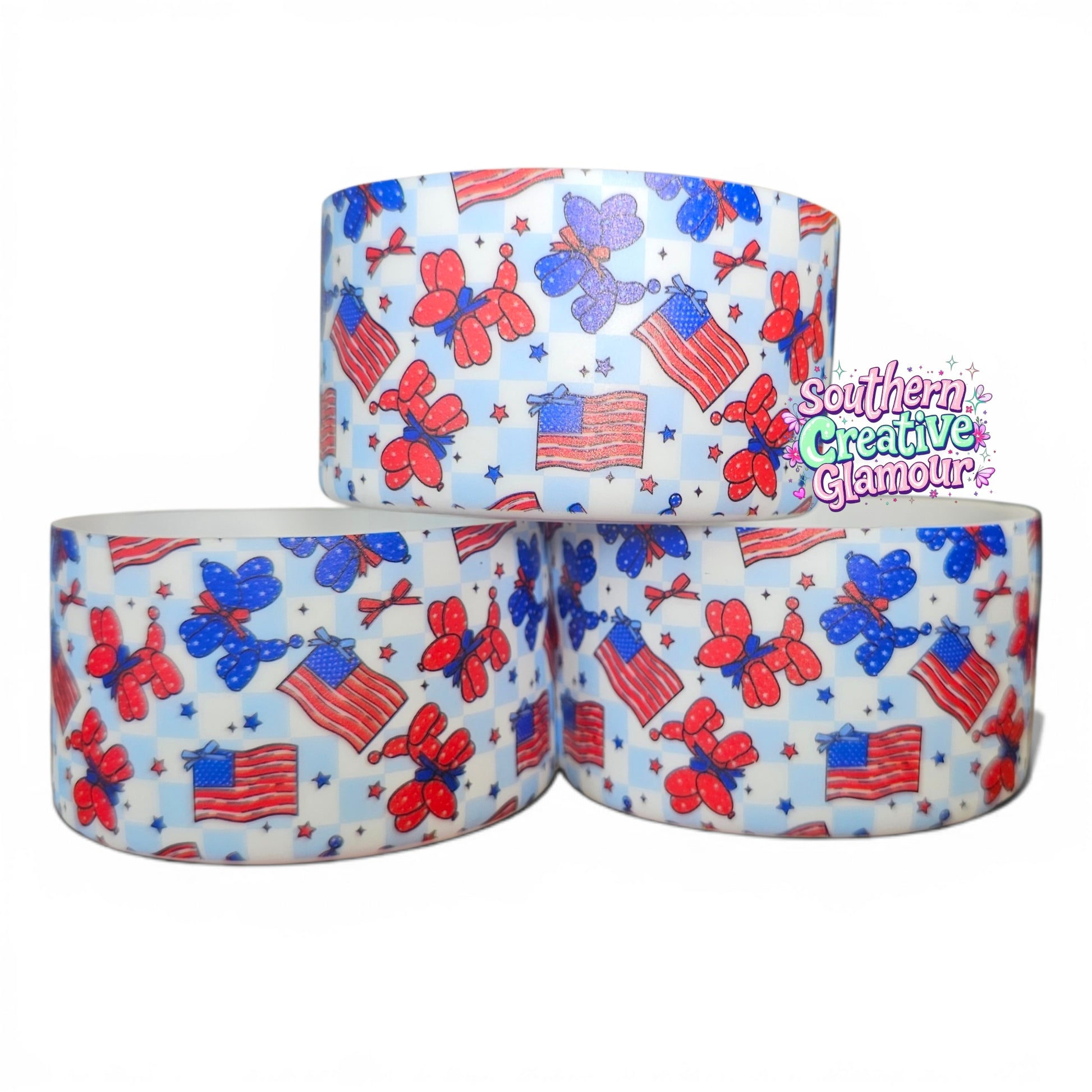 Patriotic Balloon Dog Silicone Tumbler Boot | Fits 20-40oz Tumblers