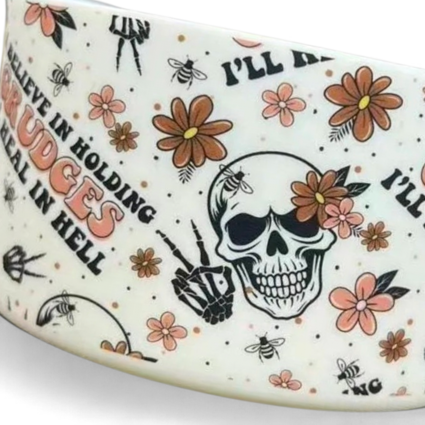 Skeleton Holdin' Grudges Silicone Tumbler Boot | Fits 20-40oz Tumblers 