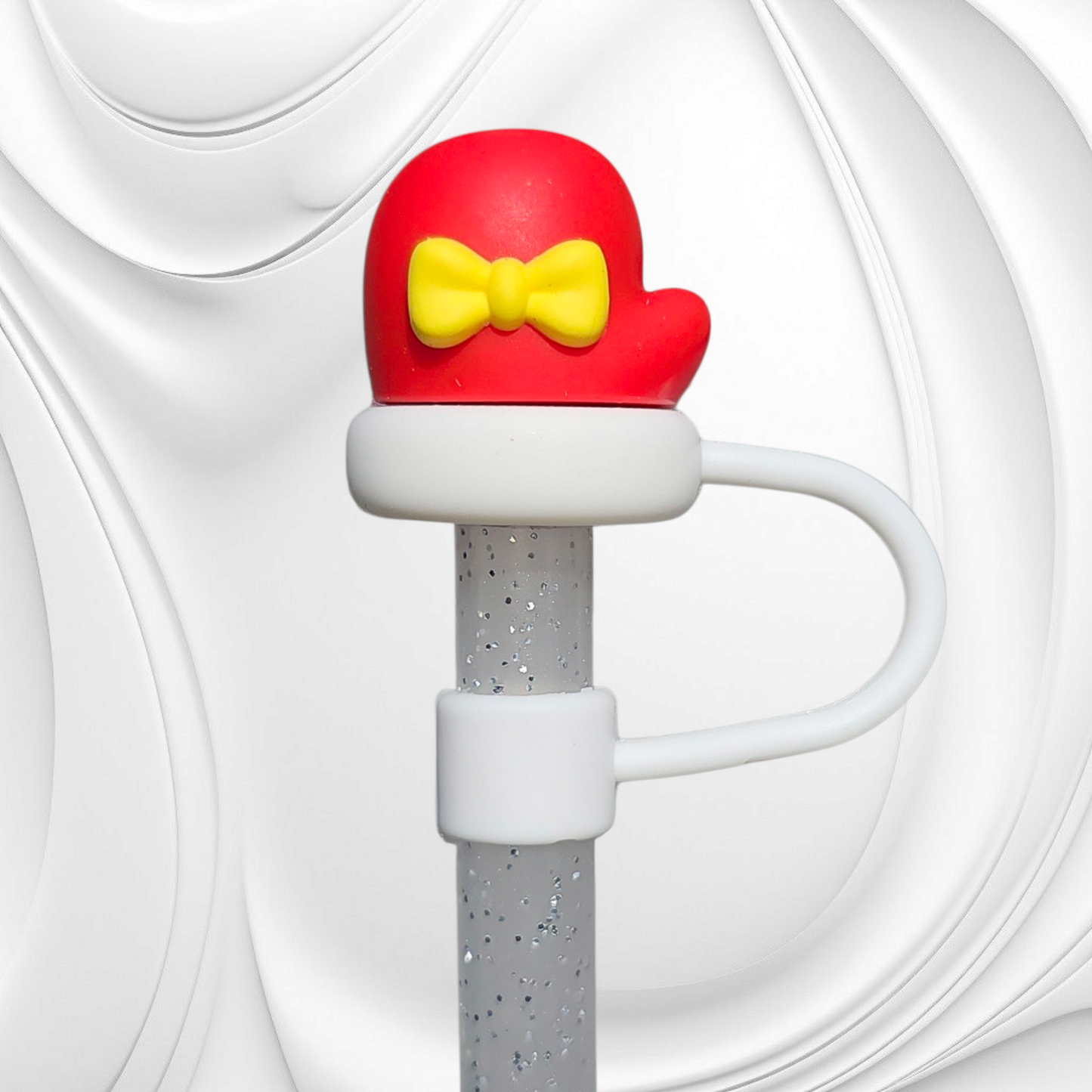 Mrs. Clause Mitten 3D Silicone Straw Topper 