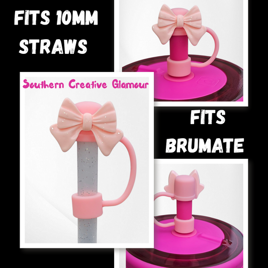 Girly Girl Coquette Bow Straw Toppers - Fits Brumate