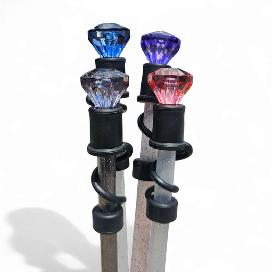 Diamond Straw Topper with Black Silicone Straw Topper Base 