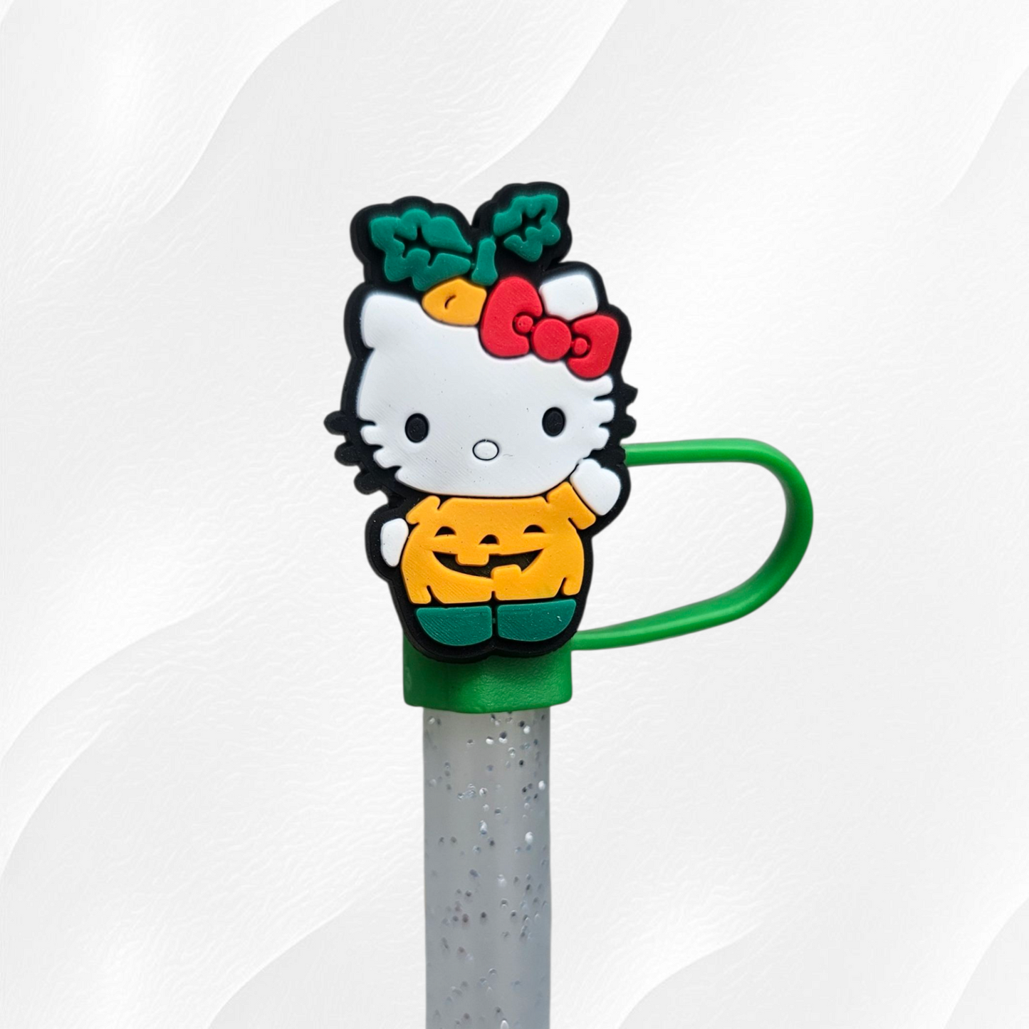 Halloween Hello Kitty 10mm Silicone Straw Toppers