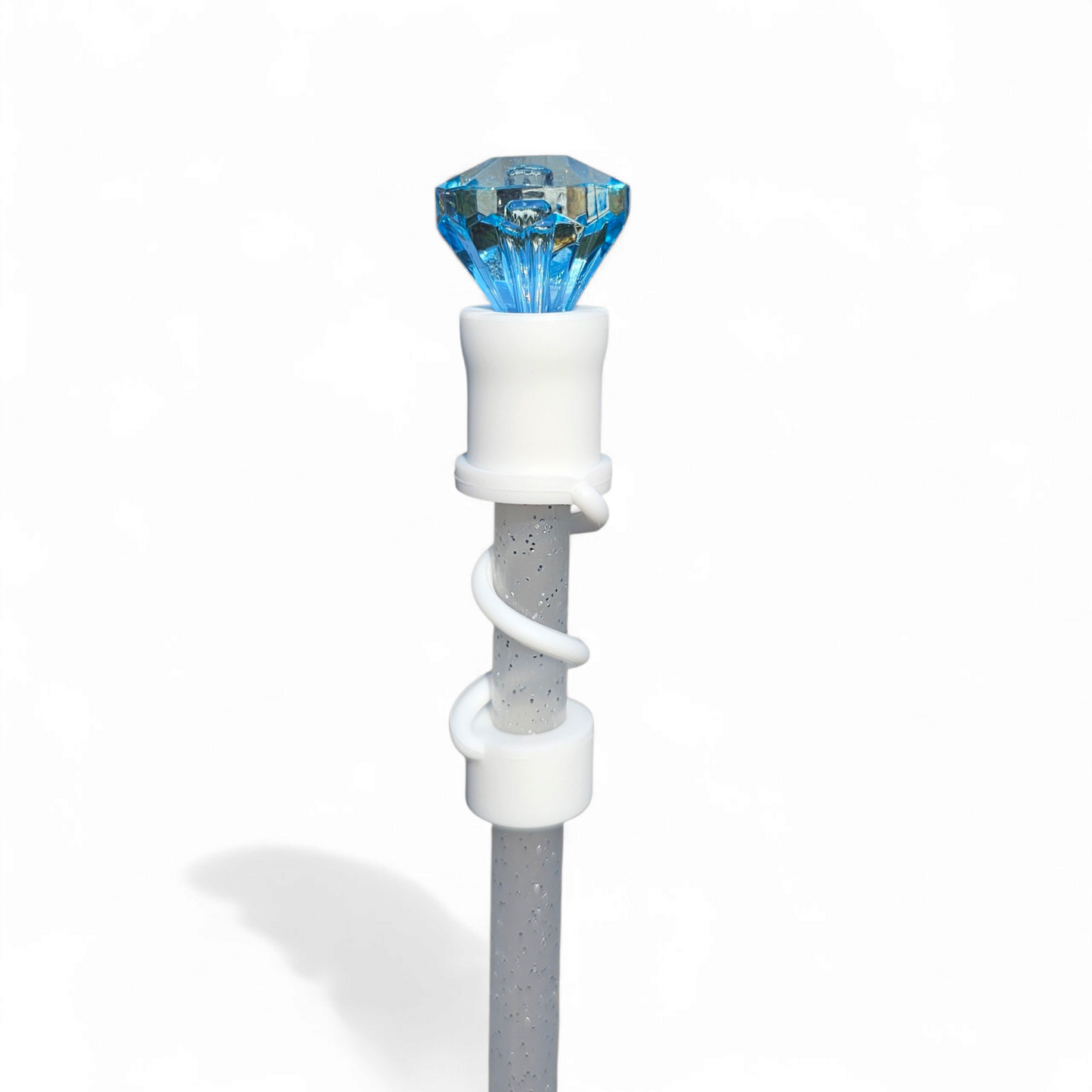 Black Diamond  | White Silicone 3D Straw Topper