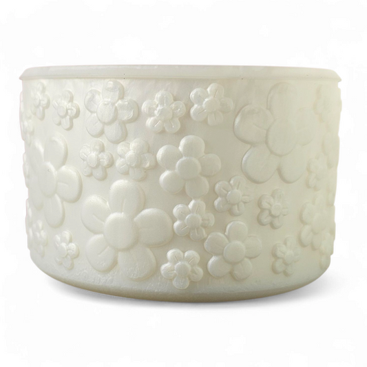 Pearl White Flower Silicone Tumbler Boot by Southern Creative Glamour 