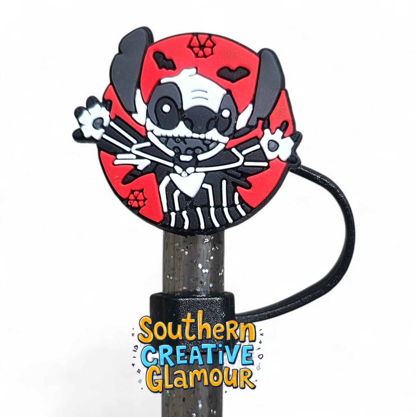 Lilo x Beetlejuice Inspired Halloween Silicone 10mm Straw Toppers by Southern Creative Glamour 