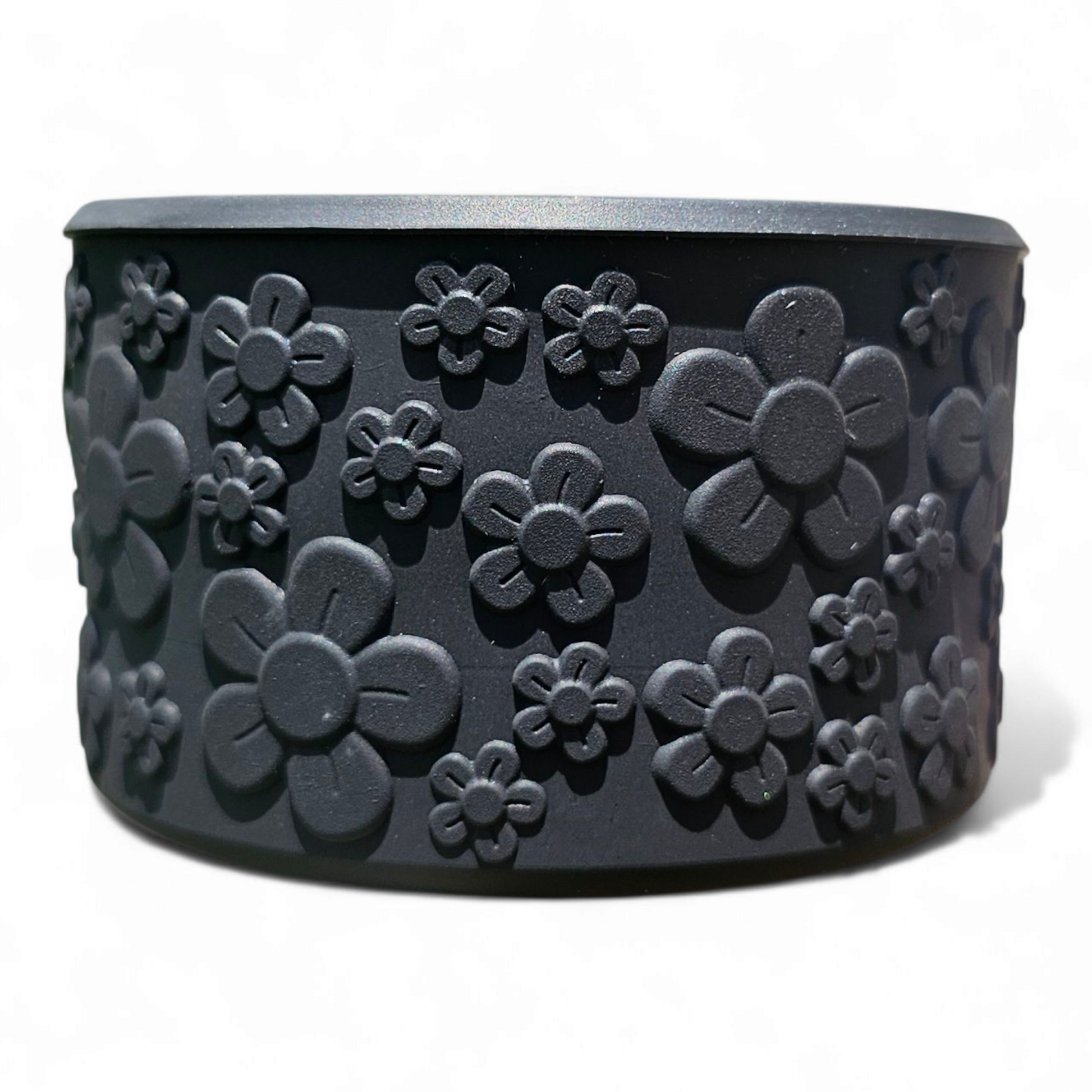 Black 3D Flower Textured Silicone Tumbler Boot by Southern Creative Glamour 