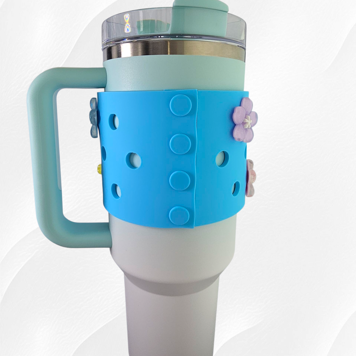Jumbo Princess Bow Protective Tumbler Sleeve  - Pool Blue