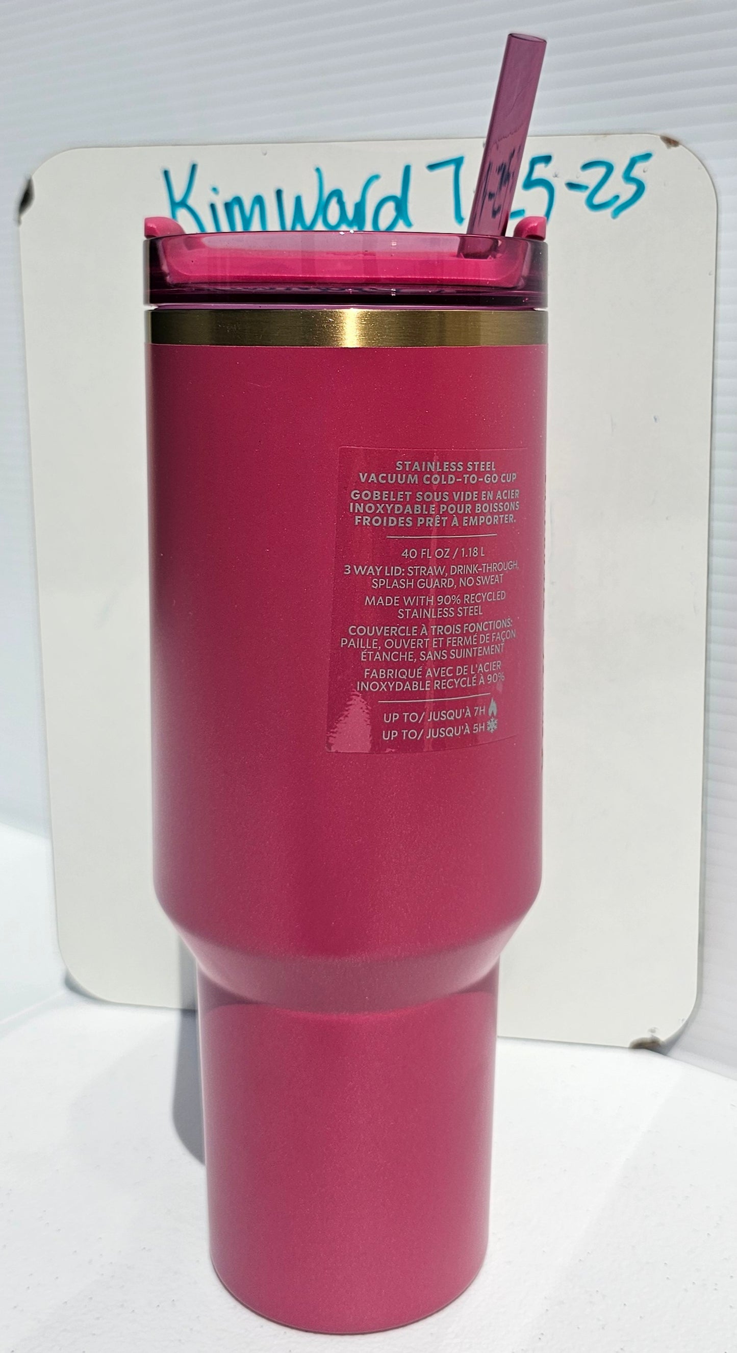 Starbucks Stanley 40oz Tumbler | Berry Pink Glitter