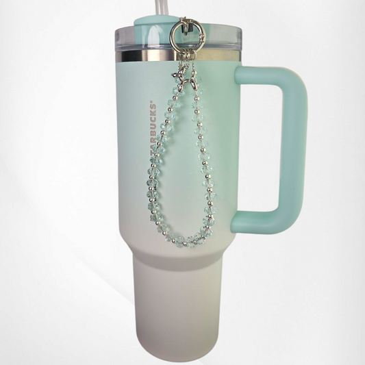 Crystal Beaded Balloon Dog Tumbler Charm Bracelet  - Mint