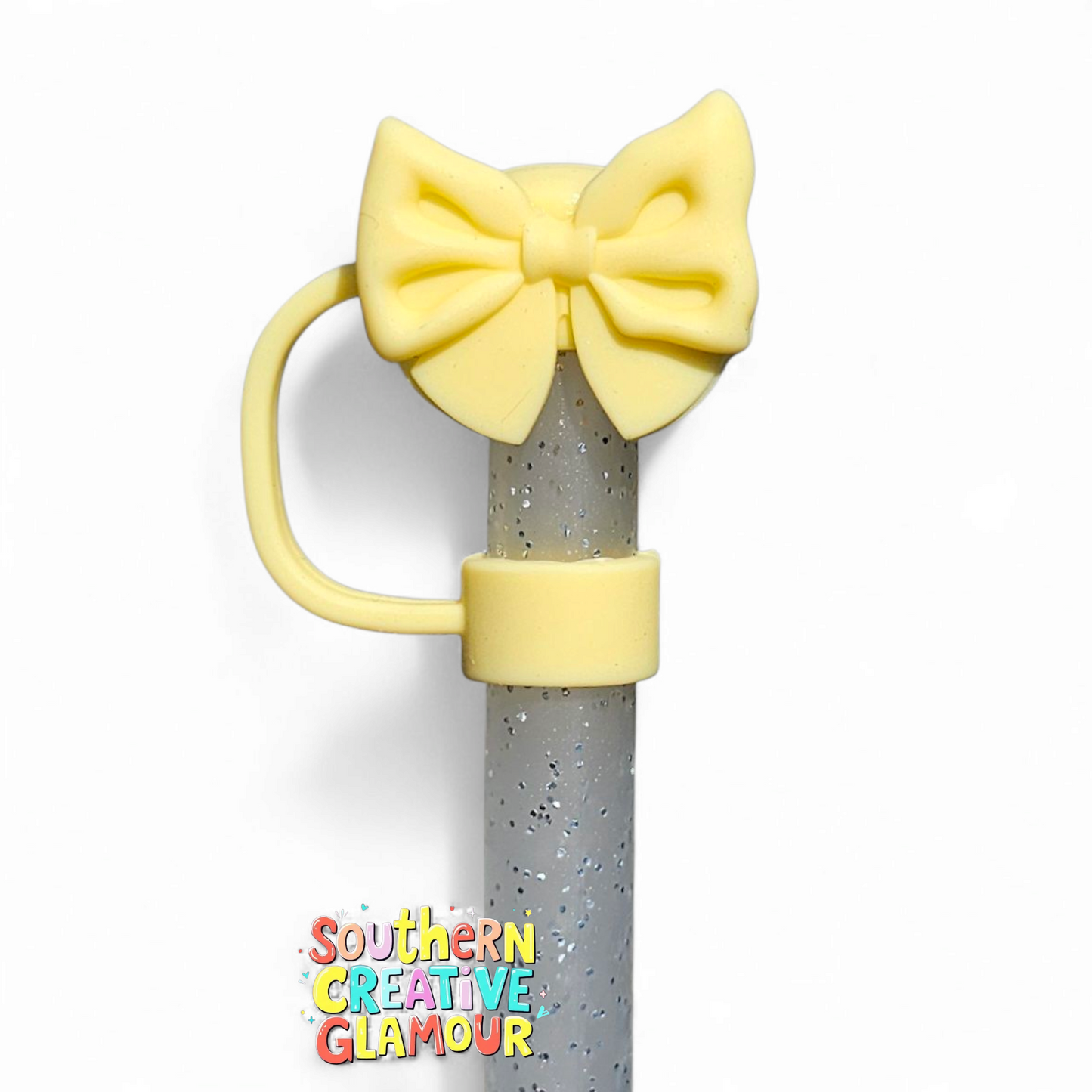 Butterfly Ribbon BOW 3D Silicone 10mm Straw Toppers