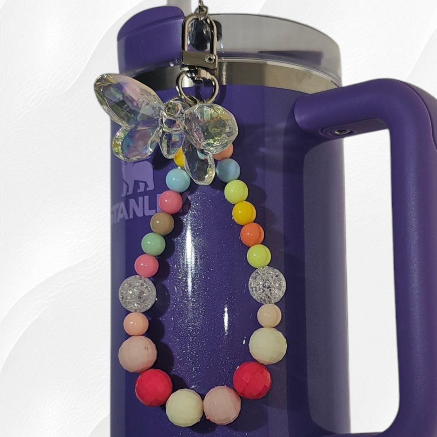 Deluxe Crystal Butterfly Beaded Tumbler Charm