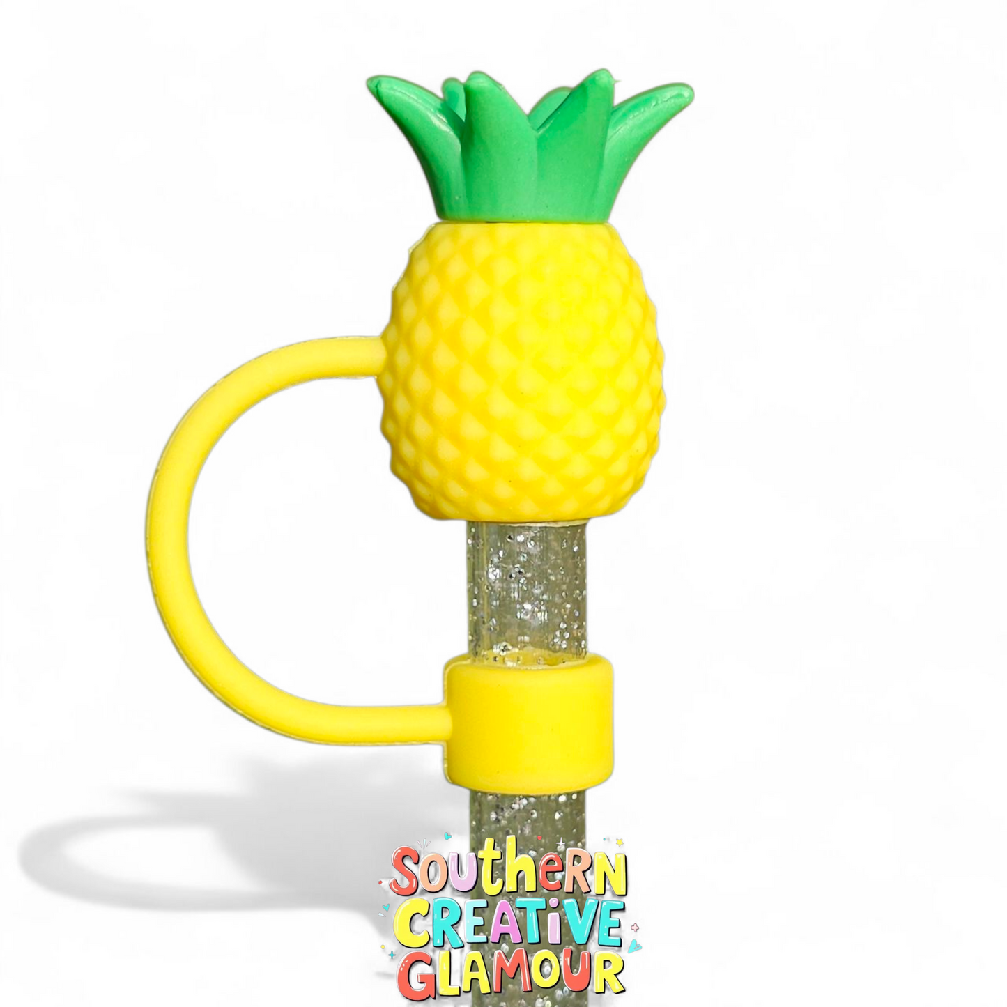Pineapple 3D Silicone Straw Topper by Southern Creative Glamour 