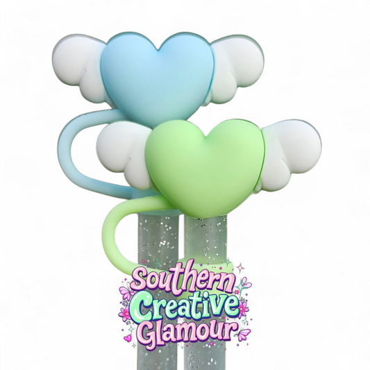 Love Wings 3D 10mm Straw Toppers by Southern Creative Glamour 