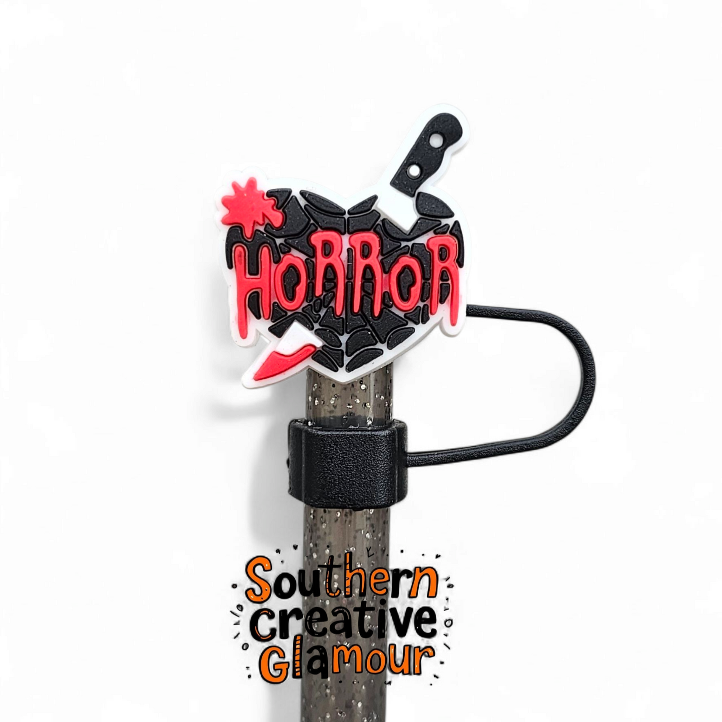 Spooky Halloween Silicone 10mm Straw Toppers