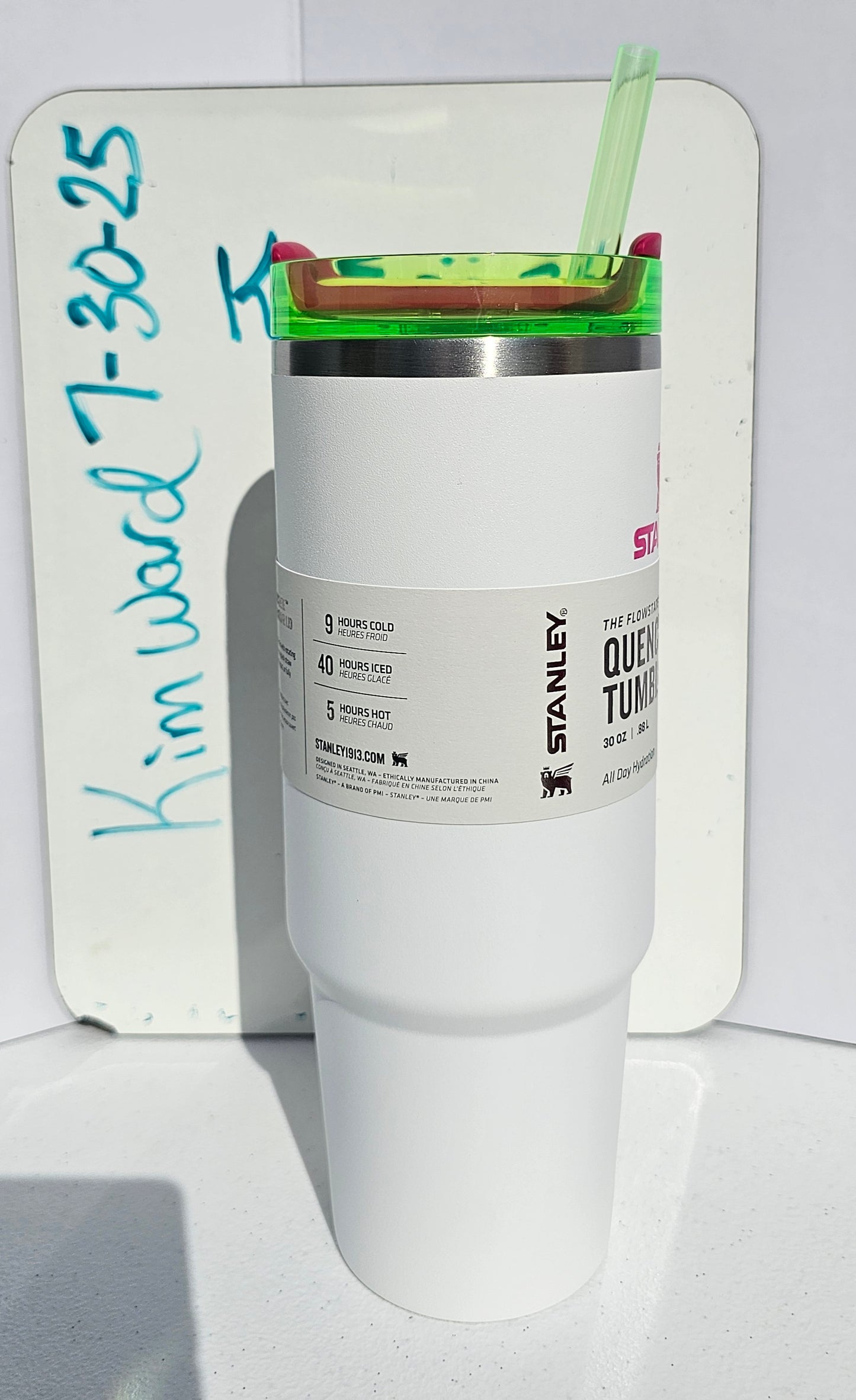 Stanley 30oz Quencher Tumbler - White Neon