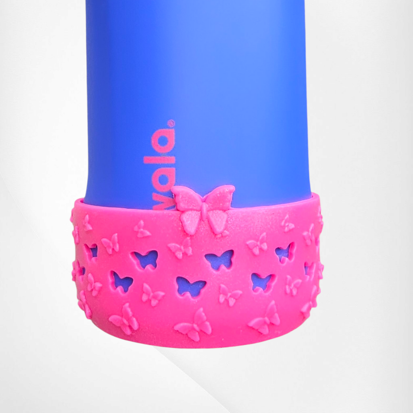 Hot Pink Shimmer 3D Butterfly Silicone Tumbler Boot Owala Fit. 