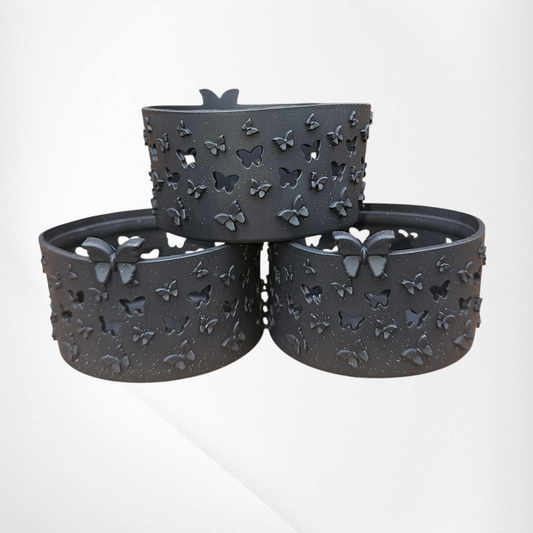 Black Glitter 3D Butterfly Silicone Tumbler Boot 