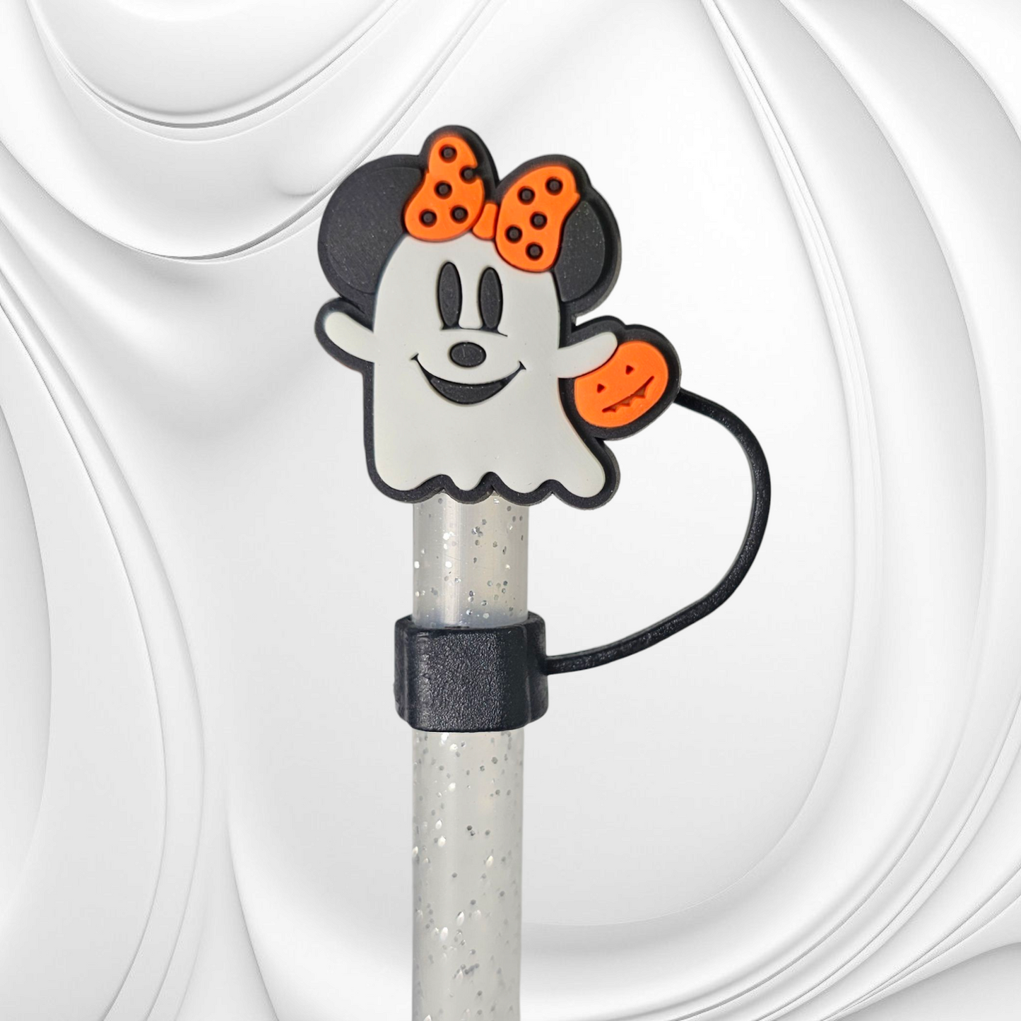Ghost Minnie Silicone Straw Topper 