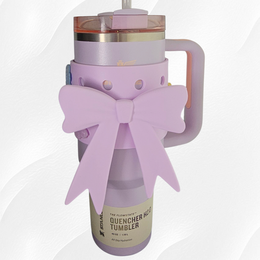 Jumbo Princess Bow Protective Tumbler Sleeve  - Purple