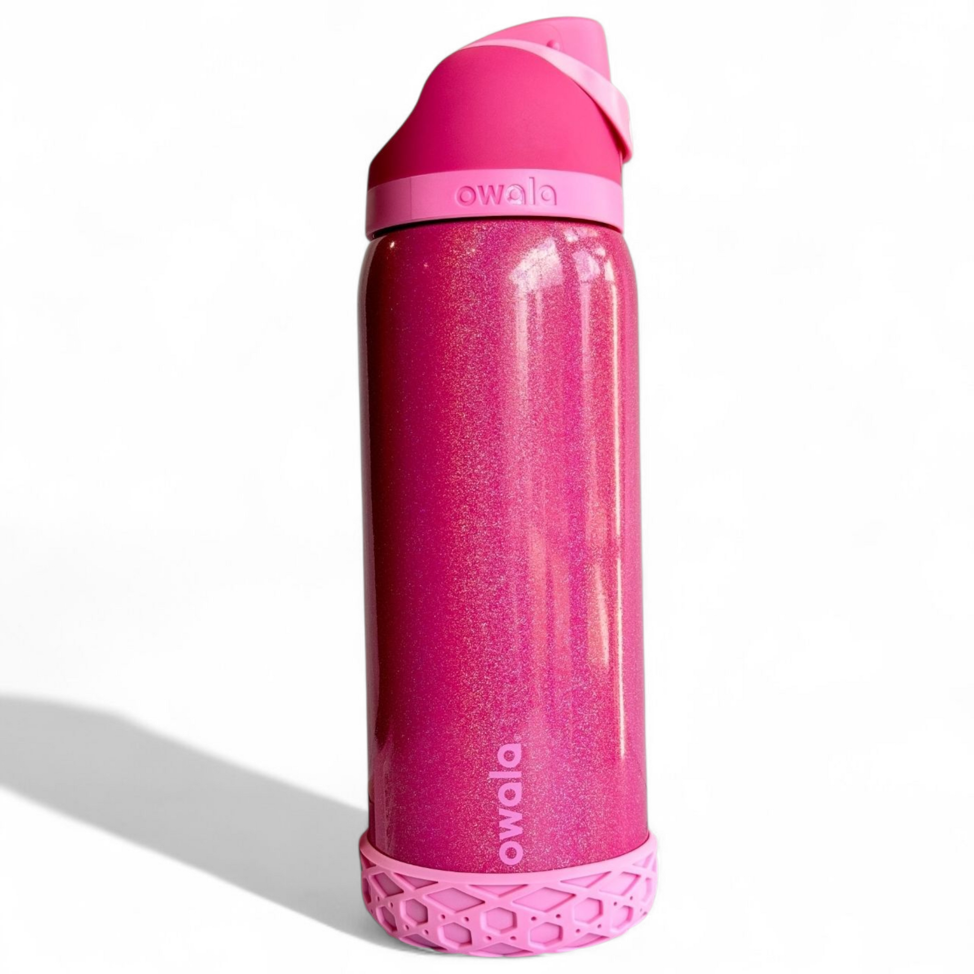 Pink Owala Back Girl 3.25” Shorty Tumbler Boot on Owala Free Sip 
