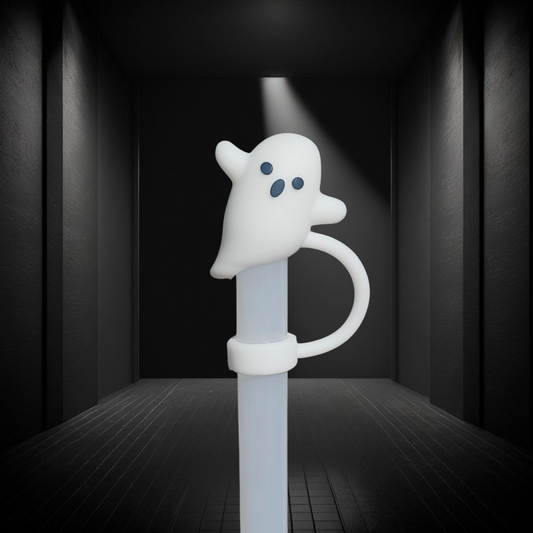 Halloween Flying Ghost 3D Silicone Straw Toppers