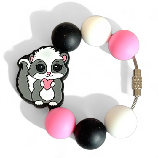 Pink Lovey Skunk Bracelet - Tumbler Handle Charm
