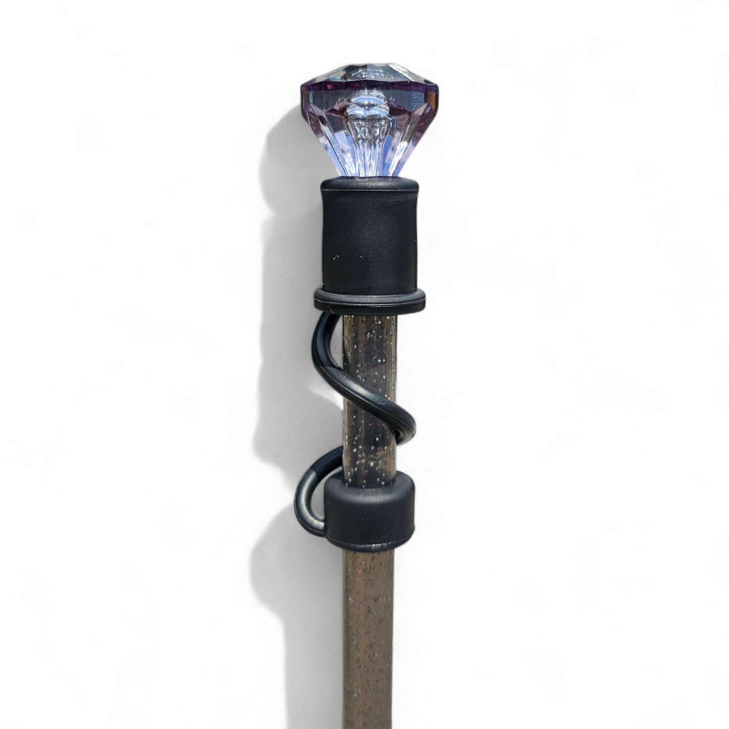 Gray Diamond  | Black Silicone 10mm Straw Topper Base 