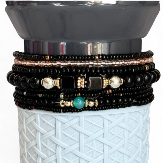 Black Tumbler Bracelet Stack -fits 30-40oz