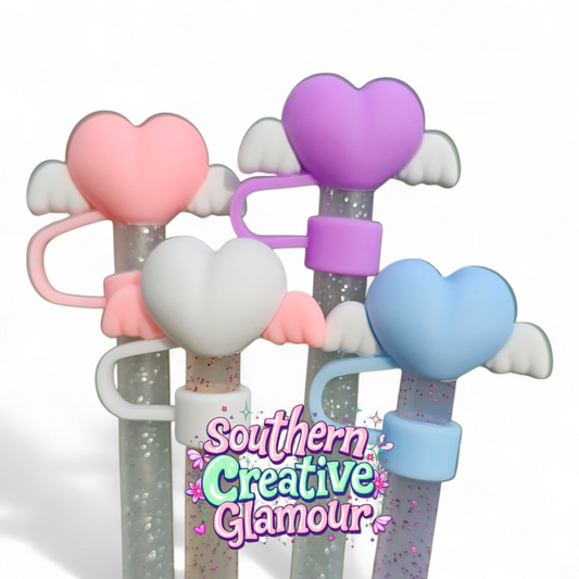 Love Wings 3D 10mm Straw Toppers