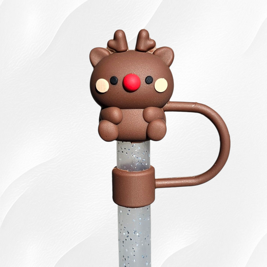 Christmas Chubby 3D Silicone Straw Toppers