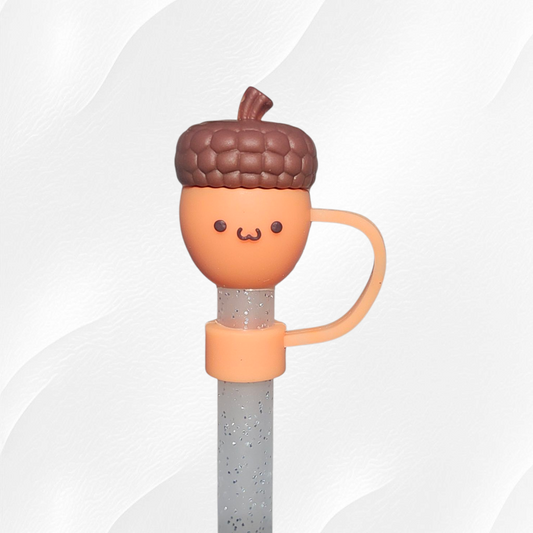 Acorn 3D Silicone Straw Topper 