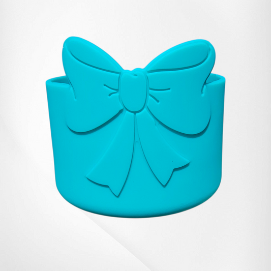 Lake Blue Princess Bow Silicone Tumbler Boot 