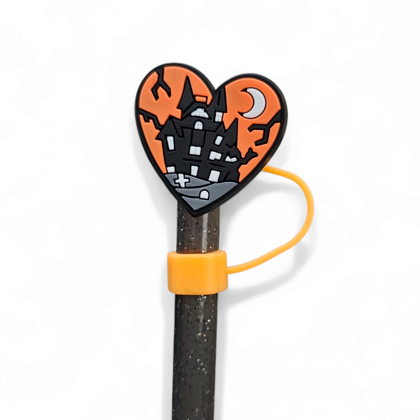 Spooky Halloween Silicone 10mm Straw Toppers