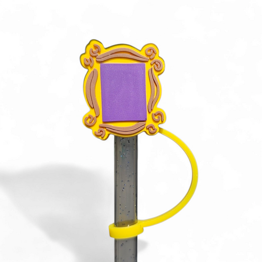 Purple and Gold Mirror Silicone Straw Topper 