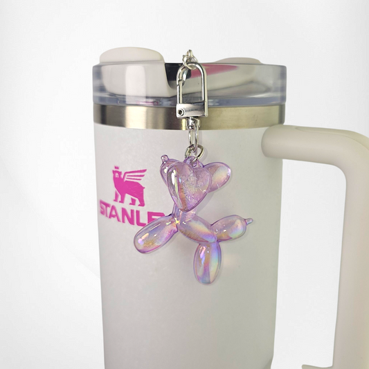 Iridescent Pearlescent Purple balloon Dog charm. 