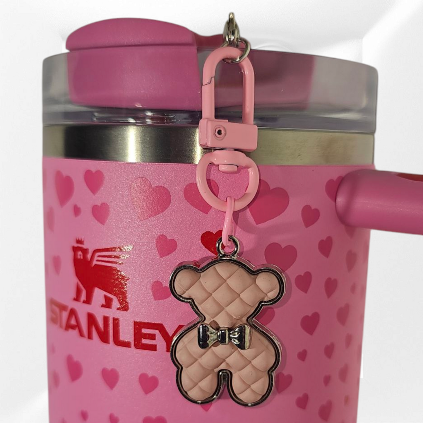 Fancy Teddy Bear Tumbler Straw Charm and Cup Handle Charm Set