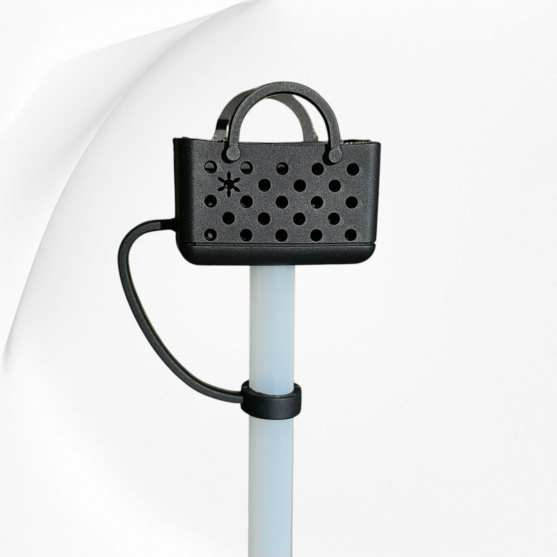 Black Bogg Bag inspired 3D Silicone Straw Topper. 