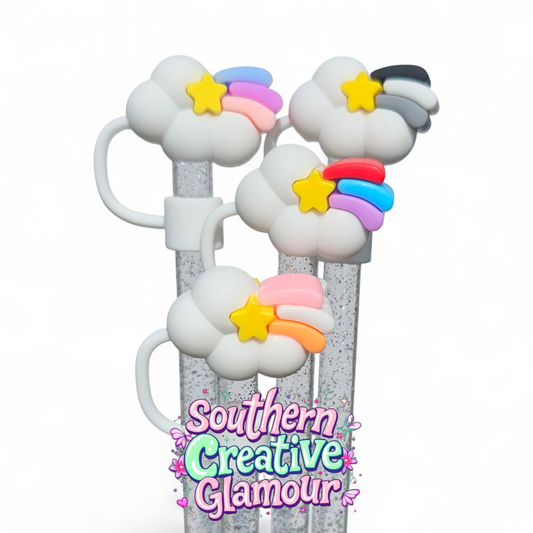 3D Rainbow 10mm Straw Toppers by Southern Creative Glamour 
