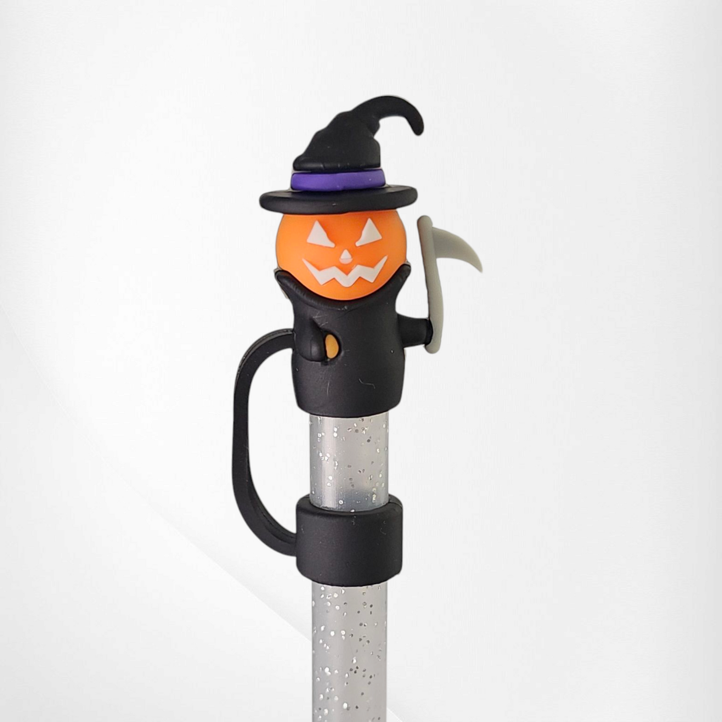 Halloween Grim Reaper 3D Silicone Straw Topper