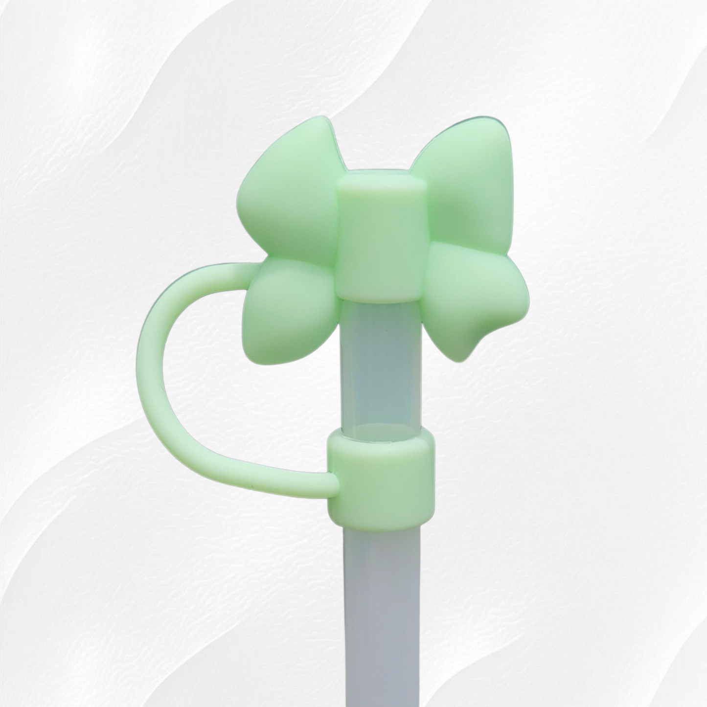 Green 3D Silicone Bow Straw Topper 