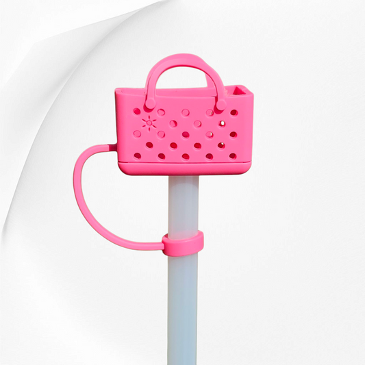 Barbie Pink bogg Bag inspired straw topper. 