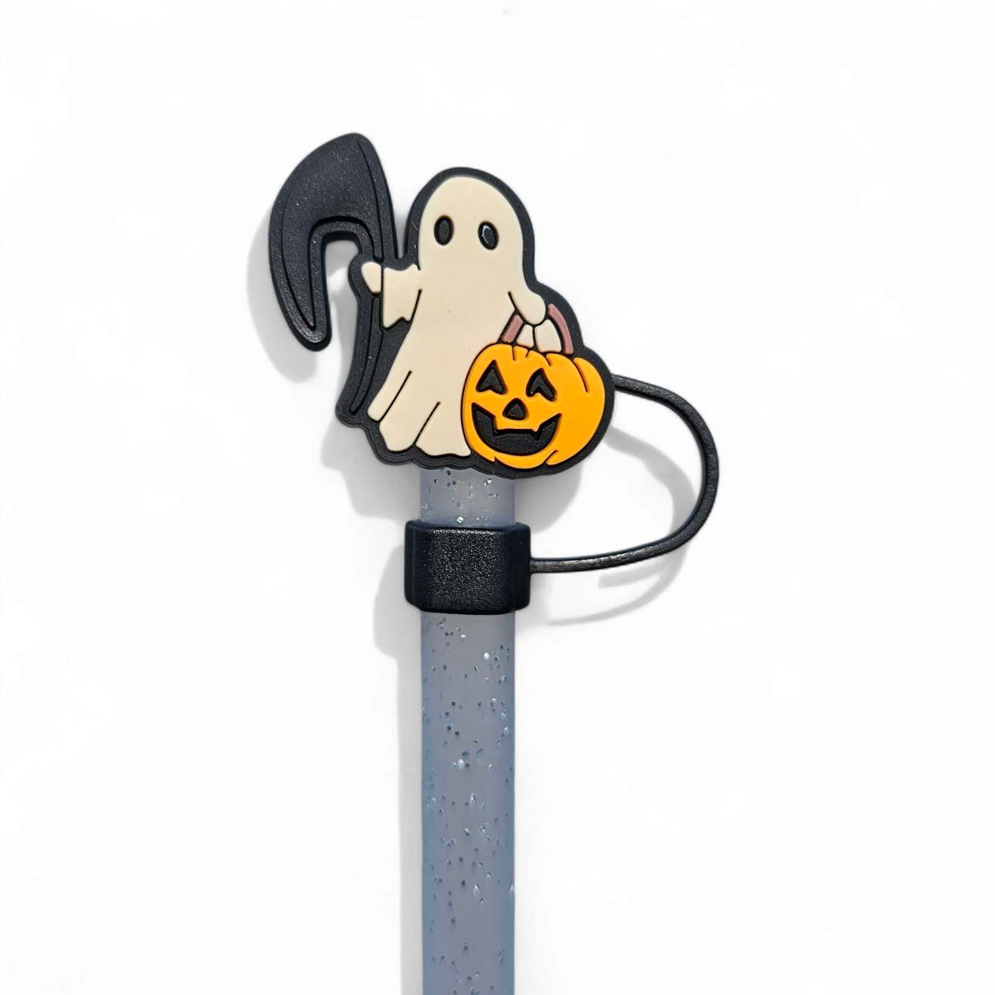 Neutral Halloween Silicone 10mm Straw Toppers