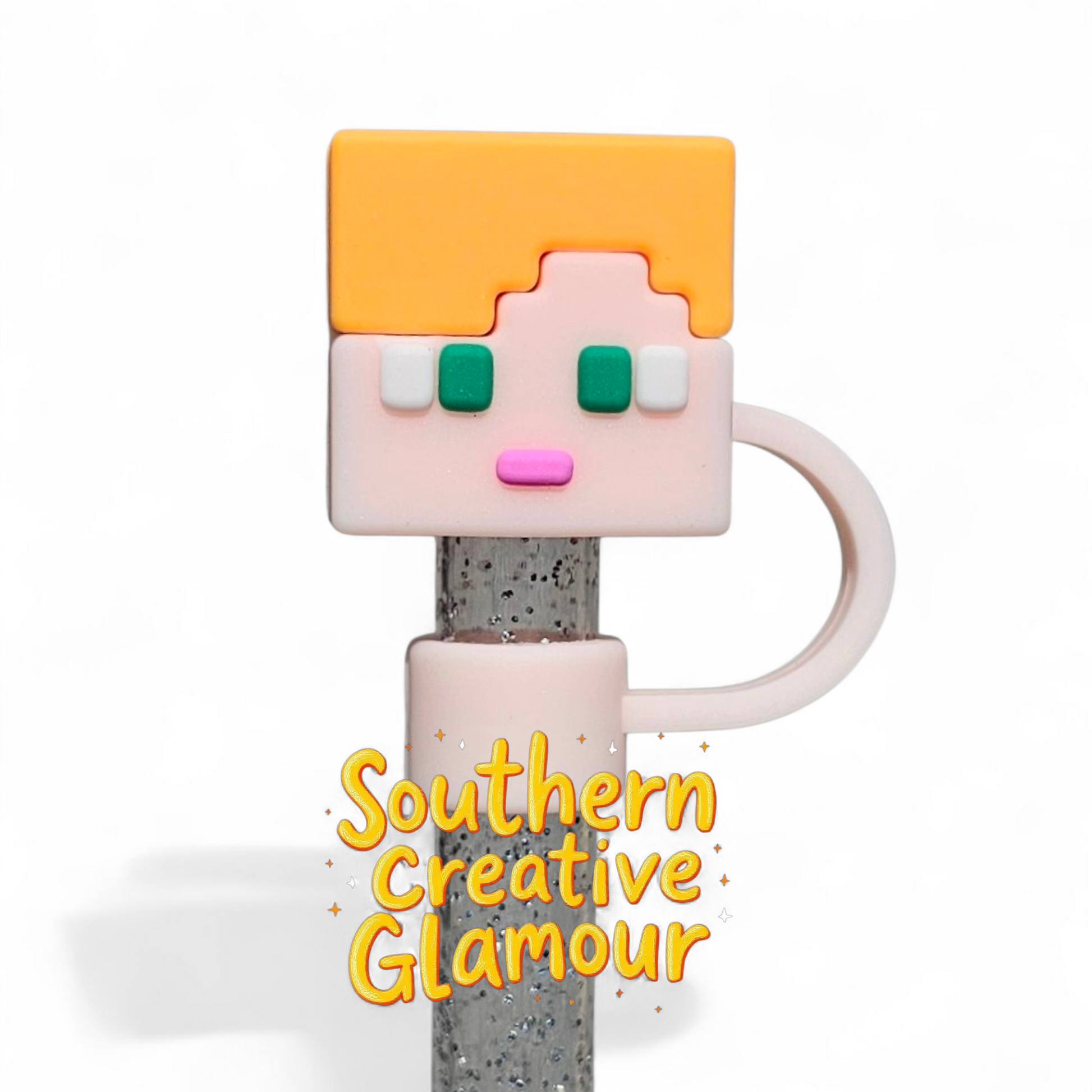 Alex from 3D Minecraft 10mm Straw Toppers 