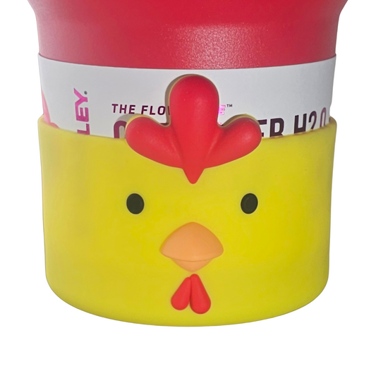 Yellow chicken Silicone Tumbler Boot. 