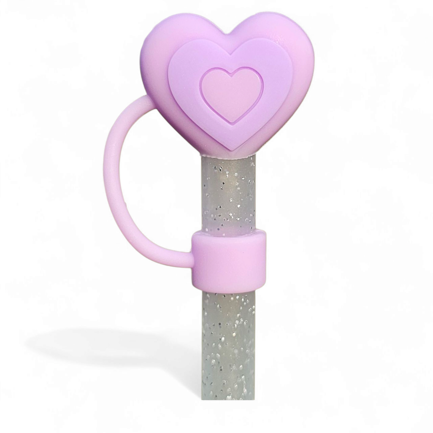 Purple 3D Silicone Straw Topper 