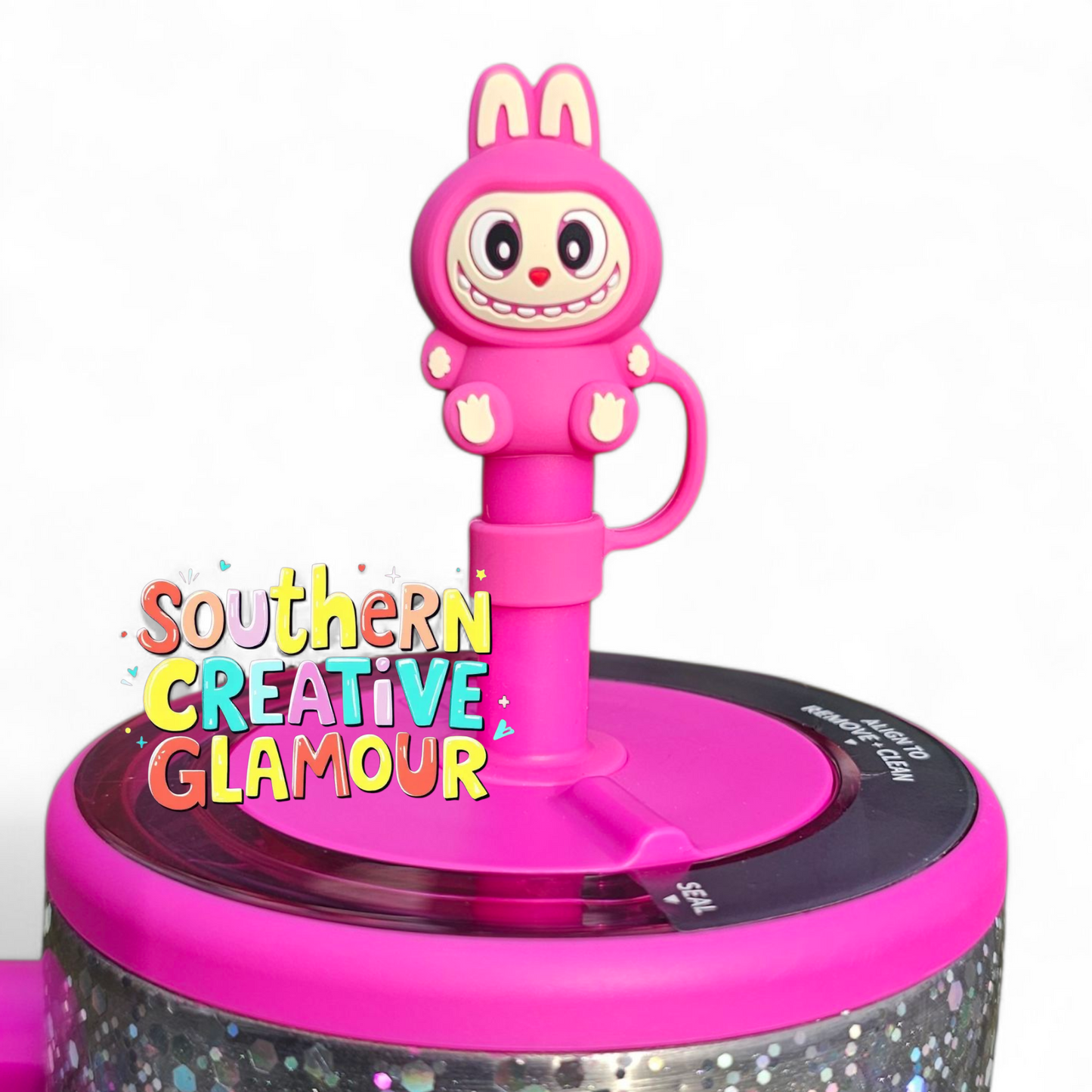 Labubu Inspired 3D Silicone 10mm Straw Topper - Bundle