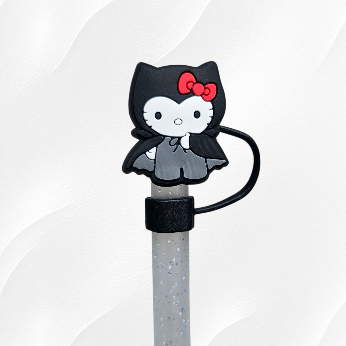Halloween Hello Kitty 10mm Silicone Straw Toppers